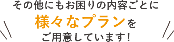 そのほかにもお困りの内容ごとに様々なプランをご用意しています